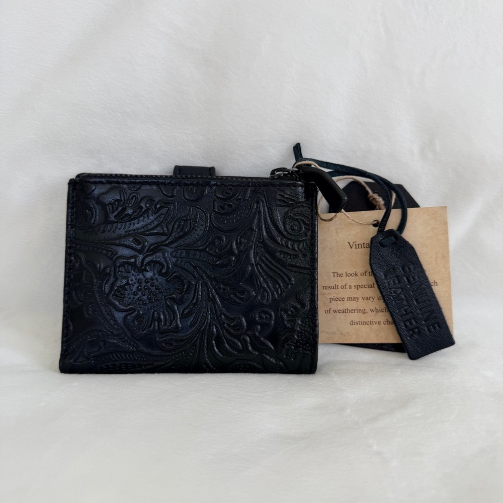 Genuine Leather Black Embossed Wallet - Unbranded - Picture 4 of 14